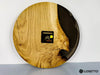 ENT Black Epoxy Resin Wall Clock made of Solid Oak