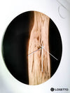 ENT Black Epoxy Resin Wall Clock made of Solid Oak