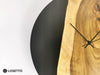 ENT Black Epoxy Resin Wall Clock made of Walnut