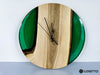 GEKON Green Epoxy Resin Wall Clock made of Oak