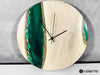 GEKON Green Epoxy Resin Wall Clock made of Walnut Illuminated