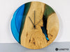 RIVER Blue Epoxy Resin Wall Clock made of Oak