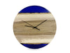 RIVER Navy Epoxy Resin Wall Clock made of Walnut