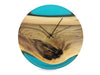 RIVER Turquoise Epoxy Resin Wall Clock made of Walnut