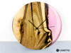 UNICORN Pink Epoxy Resin Wall Clock made of Oak