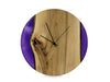 UNICORN Purple Epoxy Resin Wall Clock made of Walnut