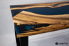 RIVER Blue Epoxy Office Desk made of Walnut and Illuminated in the Dark