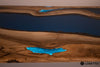 RIVER Blue Epoxy Office Desk made of Walnut and Illuminated in the Dark
