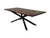 RIVER Turquoise Transparent Epoxy Rectangle Coffee Table made of Walnut