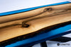 RIVER Blue Transparent Epoxy Rectangle Coffee Table made of Walnut