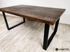 ENT Solid Dark Oak Coffee Table with Black Steel Legs